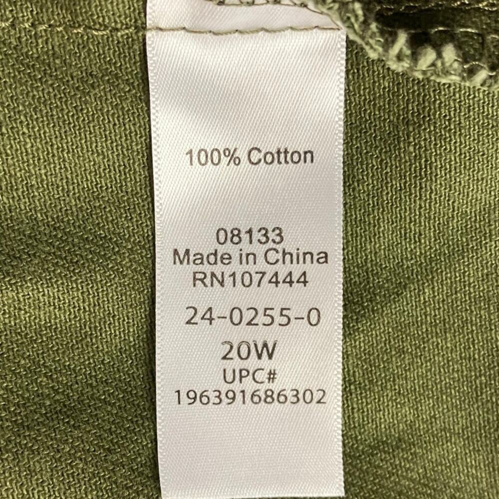 Jessica London Women's Olive Green Button-Up 100% Cotton Denim Jacket | Size 20W - Picture 7 of 8